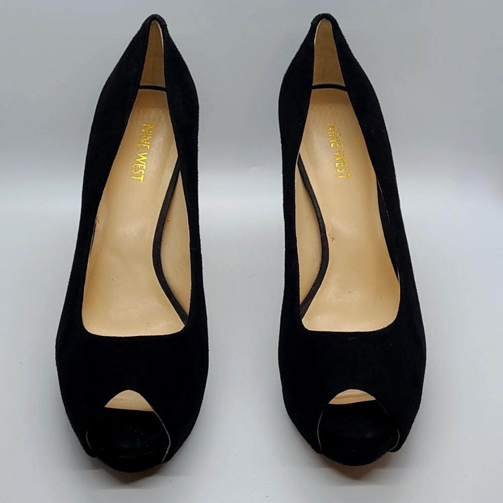 Nine West Black Suede Statement Heels